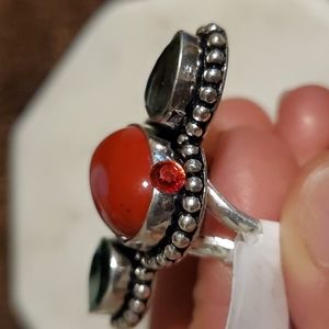 SS Multi Gemstone Ring